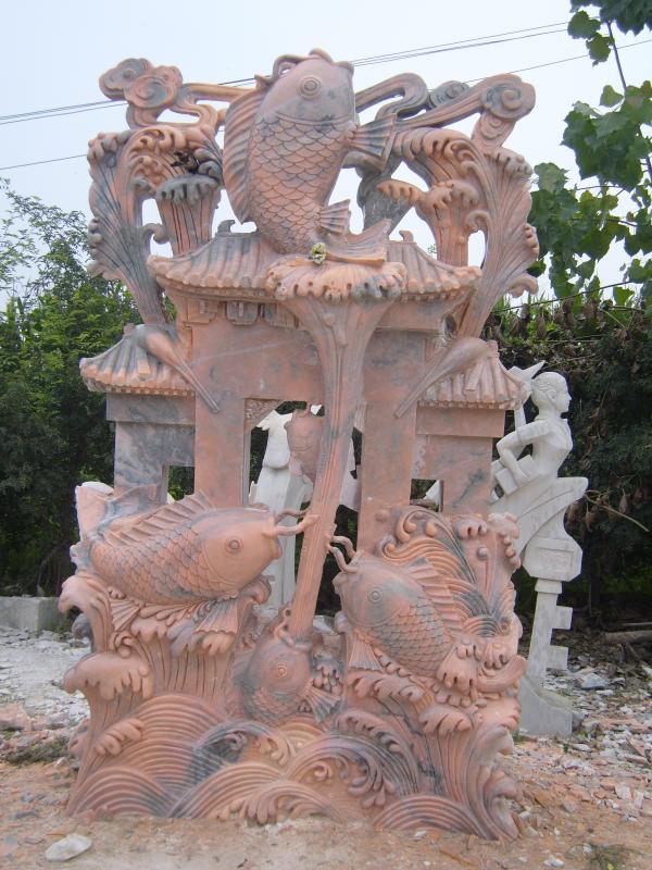 石雕魚噴水魚石雕 藝術(shù)與實(shí)用的完美融合